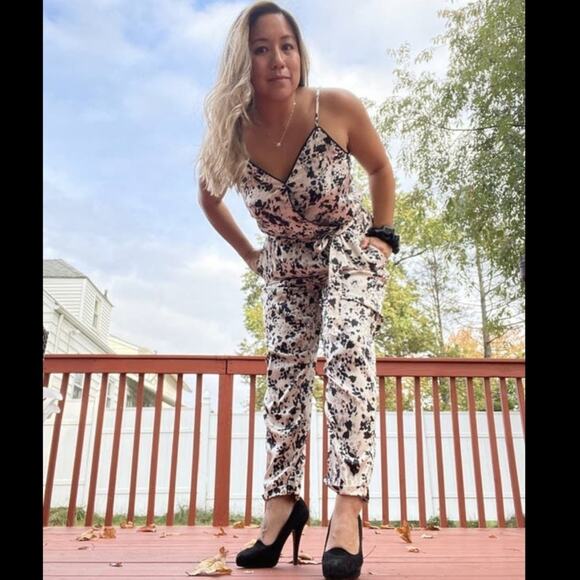 525 America Silk Patterned Jumpsuit Size Large L - Picture 12 of 12